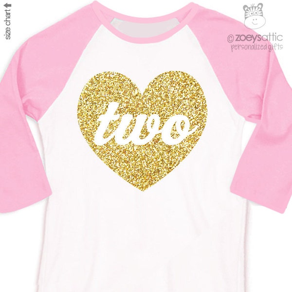 Birthday shirt girl sparkly heart raglan shirt - fun gold glitter birthday shirt