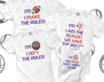 Rules sibling shirt set of four any brother sister combination matching tshirts - MSPORTS-006