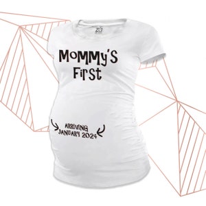 Mommy&#39;s first pregnancy announcement non-maternity or maternity top MMAT-059