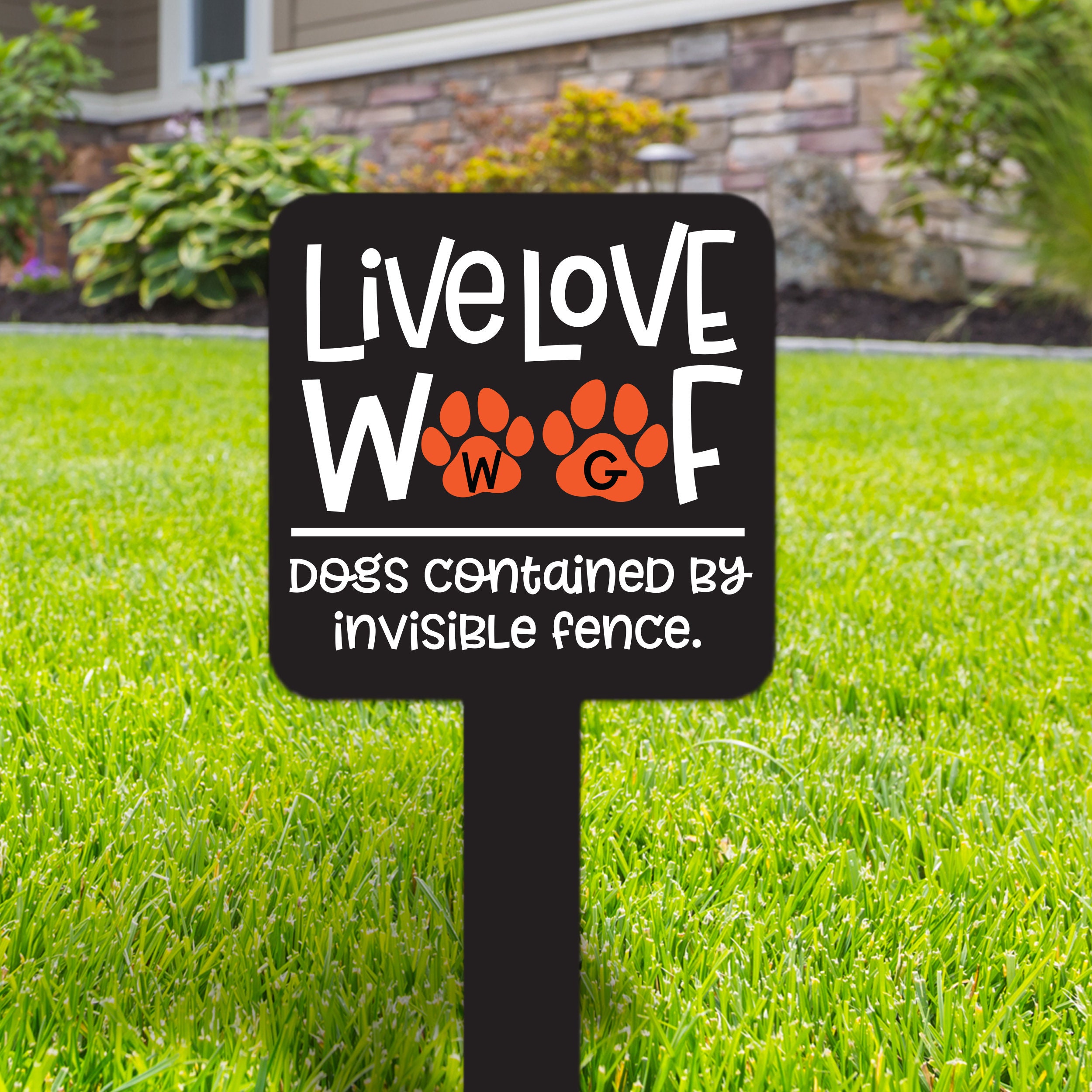 Pet yard sign dogs contained by invisible fence lawn sign Etsy