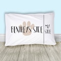 My side / my dog's side or cat's side funny pillow case - custom personalized pillowcase great gift PIL-028