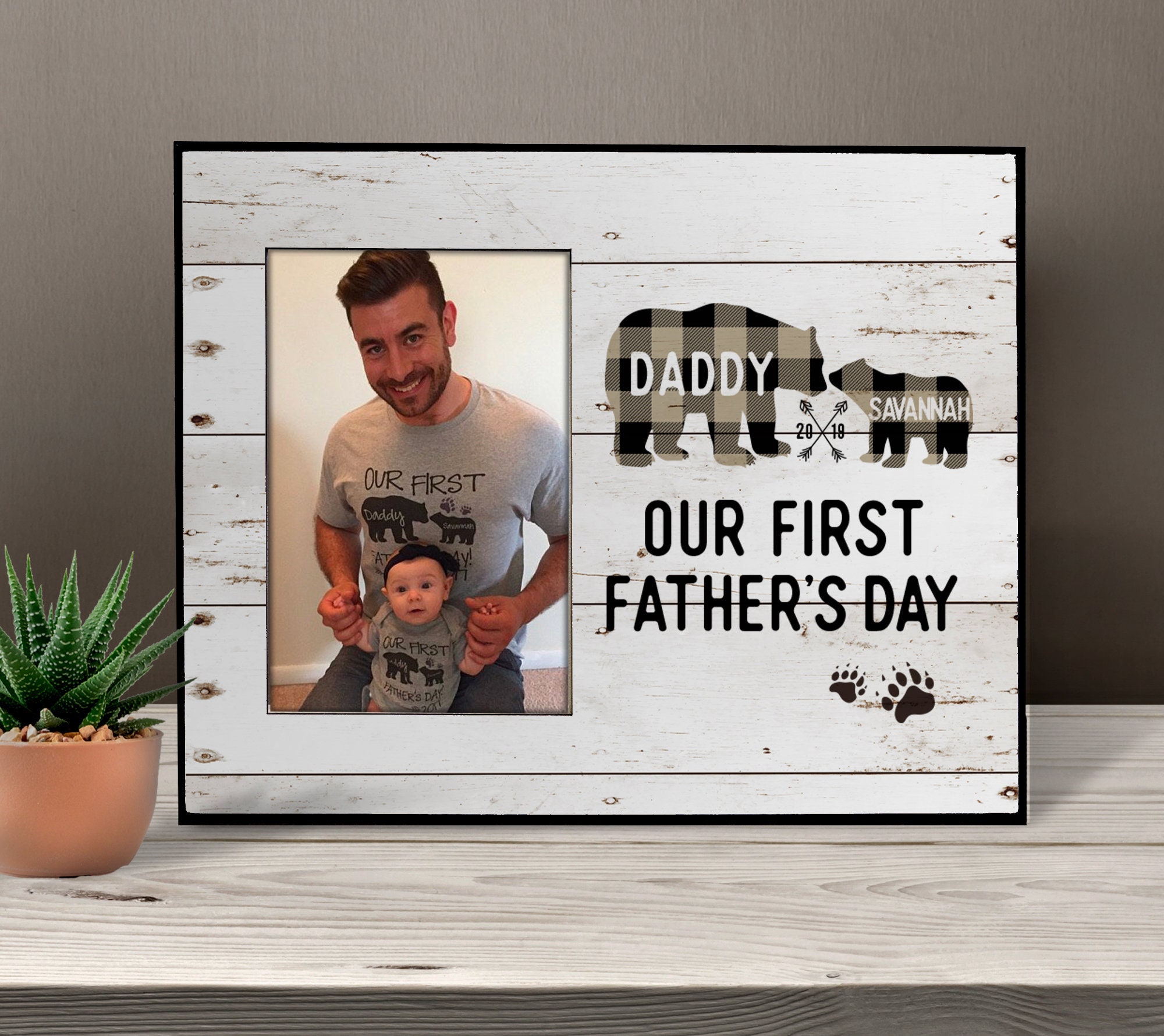 Father's Day Gift Dad Baby First Fathers Day Plaid - Etsy