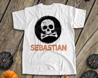 Personalized halloween shirt skull and crossbones so tough and so cute  snlf-059