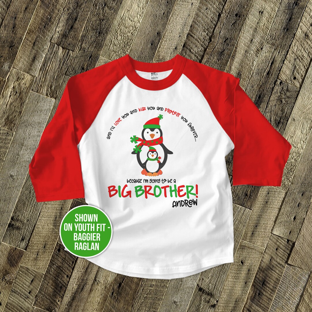 Big Brother to Be Shirt Raglan Christmas Pregnancy