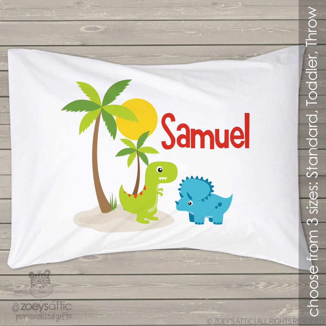 Dinosaur Pillowcase / Pillow Custom Personalized Dino Pillowcase Great Birthday Gift PIL017 Etsy