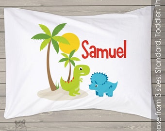 Dinosaur pillowcase / pillow - custom personalized dino pillowcase great birthday gift PIL-017