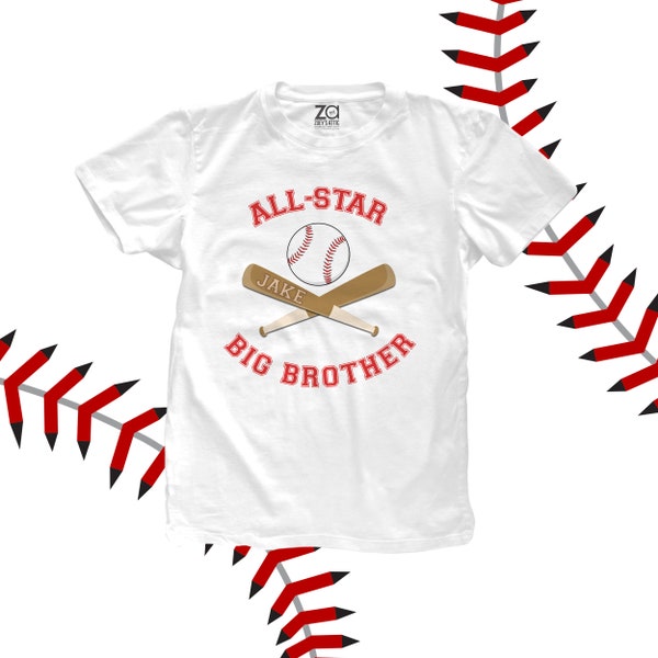 big brother shirt - baseball all-star big brother on plain tshirt 22SPRT-023