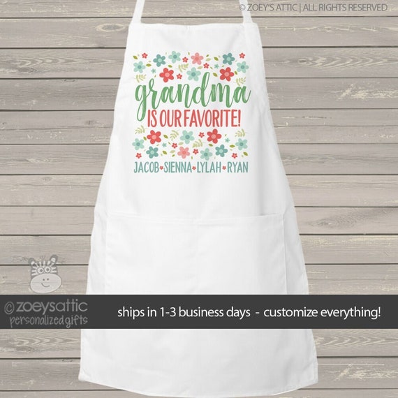 Grandma Apron Grandma is Our Favorite Adult Bib Apron - Etsy