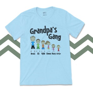Personalized grandpa or dad stick figure family Tshirt MGPG image 3