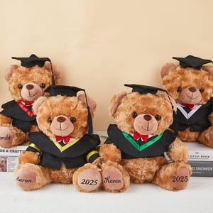 Personalized Name Graduation Bear,Plush Bachelor&#39;s Uniform Teddy Bear Gift for Grads,2025 Grad Bear with Mortarboard for Graduation Keepsake