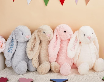 Personalized Embroidered Plush Bunny, Baby Shower Gift