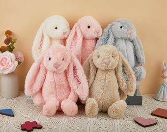 Personalized Embroidered Bunny Rabbit, Personalised Bunny Rabbit Toy,Custom Monogrammed Bunny Rabbit,Baby Shower Gift,Easter gifts
