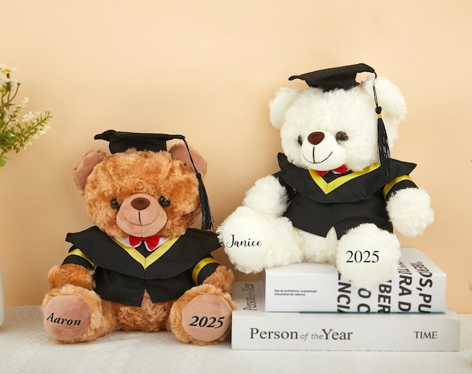 Custom Graduation Teddy Bear, Personalized Name & Year Plush Gift