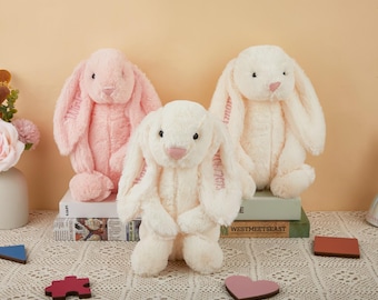 Personalized Plush Bunny, Embroidered Name, Baby Shower Gift