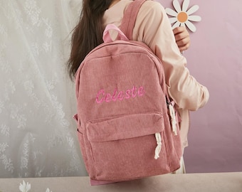 Op maat geborduurde suède schooltas voor kinderen，Aangepaste naam peuterrugzak, naam kinderrugzak, gepersonaliseerde peutertas, kerstcadeaus
