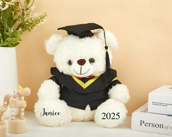 Osito de peluche personalizado para graduación, con nombre y año personalizados