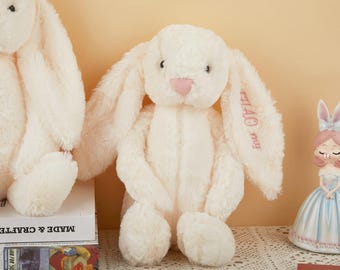 Personalized Bunny Rabbit Toy,Custom Monogrammed Bunny Rabbit,Baby Shower Gift,Bunny Soft Plush Toy,Fluffy Bunny gifts,Gift for Baby