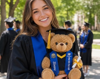 Personalized Graduation Teddy Bear, Custom Class Of 2026 Grad Bear With Name Plush Toy, Pre-K High School College Graduation Gift For Her