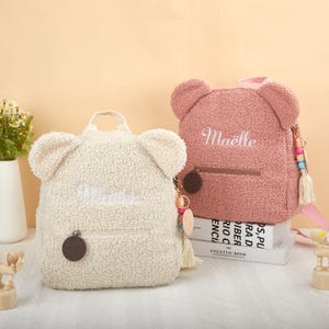 Personalised Embroidered bear Backpack,Custom Name Teddy Bear Bag for Kid,Unique Toddler backpack Gift,Monogram Kindergarten School Bag