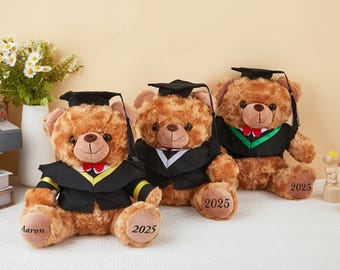 Oso de peluche personalizado para graduación 2025, regalo de graduación de peluche personalizado