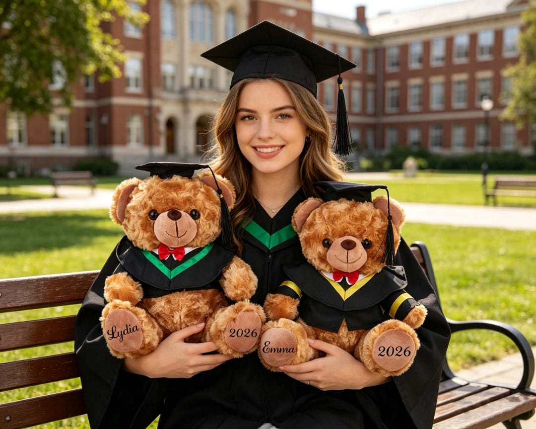 Personalized Graduation Teddy Bear Gift for Her, Custom Class of 2026 ...