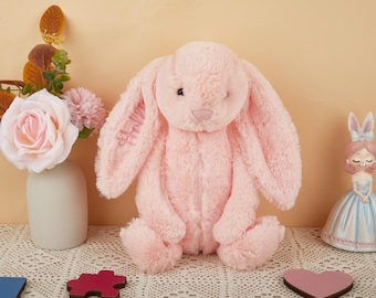 Personalized Embroidered Bunny, Plush Rabbit, Baby Shower Gift