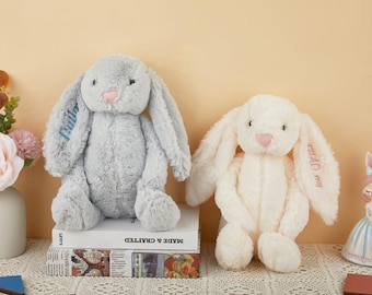 Personalized embroidered bunny, personalized bunny plush toy, custom lettered bunny, Easter bunny, baby shower gift, newborn gift