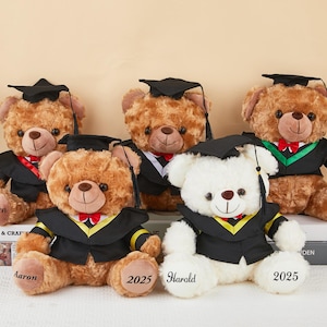 Custom 2025 Graduation Teddy Bear,Personalized Graduation Bear with Name,Plush Bear with Mortarboard,College Graduation Gifts for Graduates