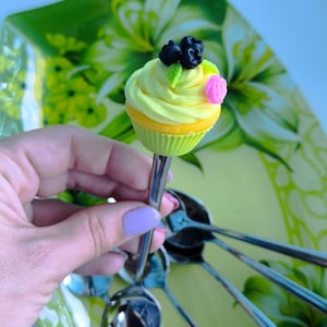 Sweet spoon cupcake, Polymer Clay Spoon, Cupcake Spoon, Gift Spoon, Coffee Spoon, Tea Spoon, Handmade Spoon