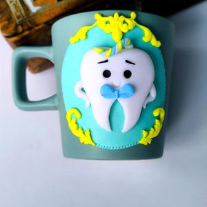 Tooth mug, Dentist Mug, Gift for doctor, Tooth Coffee mug, Dentist gift, Handmade Mug, Cappuccino cup