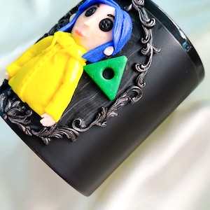 Coraline Mug, Coraline Doll, Polymer Clay Mug, Ceramic Coffee Cups, Mug Handmade, Spooky Mug, Caroline Button Eyes, Gifts Coraline lovers image 10