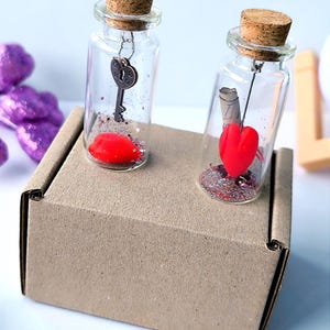 VALENTINES DAY, Love Letter, Love Note, Glass Bottle, Gift for Boyfriend, Gifts for Him, Her Message in a bottle, Mini glass bottle
