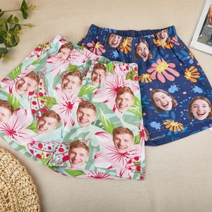 Custom Hawaiian Swim Trunks with Personalized Face Print, Men&#39;s Beach Shorts with Photo Perfect for Party/Vacation/Father&#39;s Day Gift for Dad