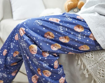Calça de pijama personalizada com foto, pijama unissex, presente para o Dia dos Pais