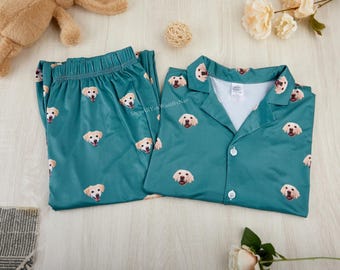 Pigiama personalizzato con volto, pigiama personalizzato con foto di animali domestici/famiglia