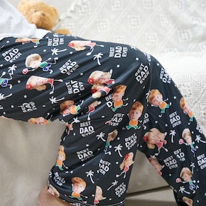 Personalized BEST DAD EVER Pajama Pants, Father&#39;s Day Gifts for Dad, Custom Photo pajama pants, Family Pajamas, Daddy Pajamas, Best Dad