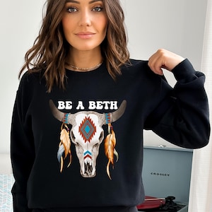 Boho Cow Skull Sweatshirt, Howdy Shirt, Wild West Shirt, Cowgirl Shirt, Bull Skull Shirt, Country Music Shirt, Wild West Sweatshirt