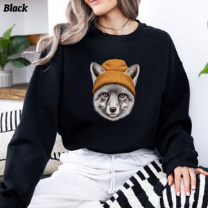 Fox Beanie Sweatshirt, Retro 90's Wildlife Camping, Nature Animals Graphic Sweater
