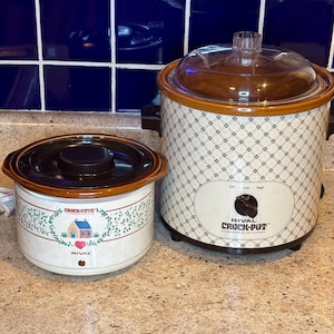 Vintage Rival Stoneware Slow Cookers | Crockpot 3.5 Qt | Crock-Ette 1 Qt