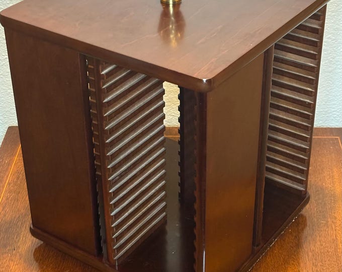 Cd Revolving Case Bombay Company Rotating Wood 64 CD Case Holder | Storage Rack ...