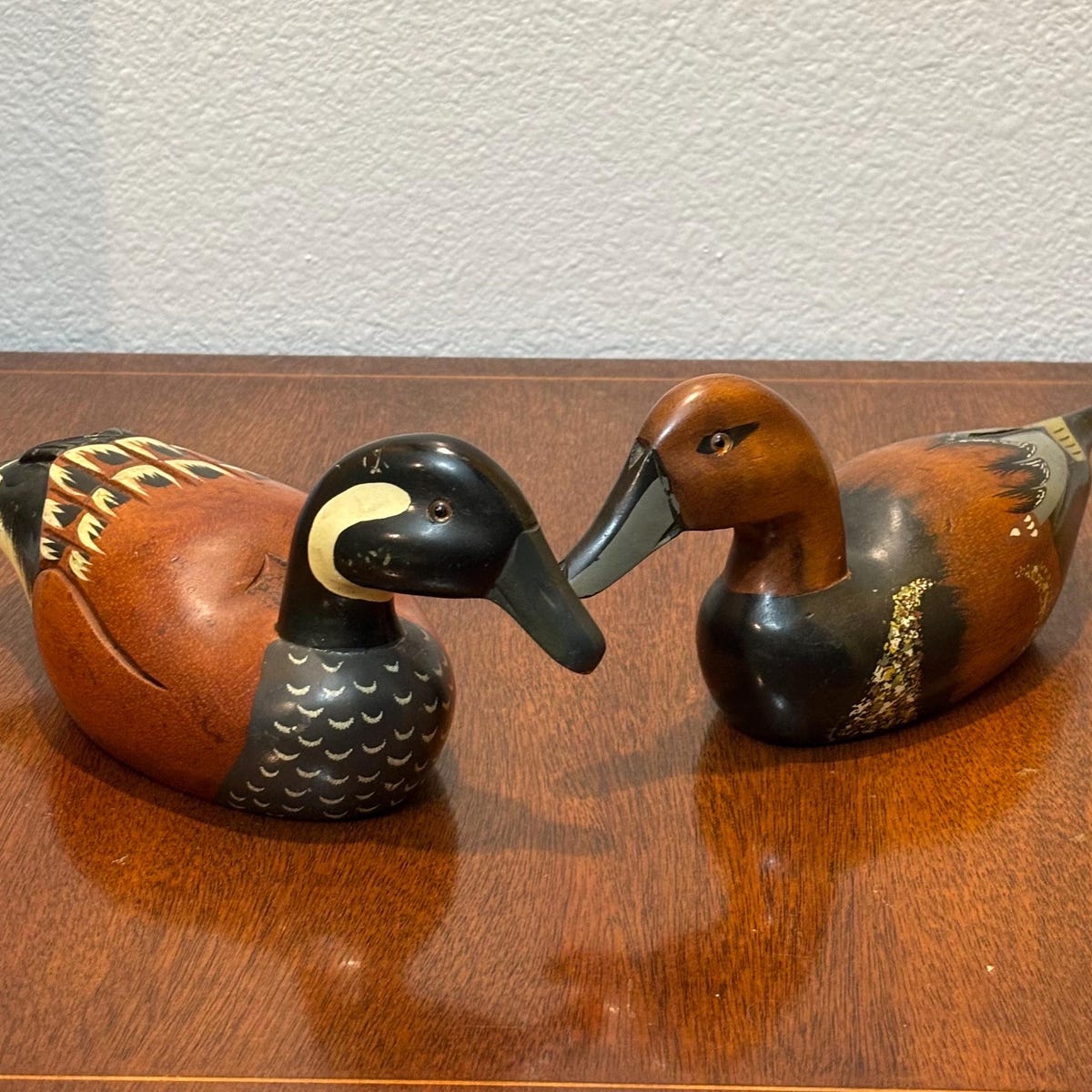 Pair of Vintage Hand Painted Wooden Duck Decoys - Etsy