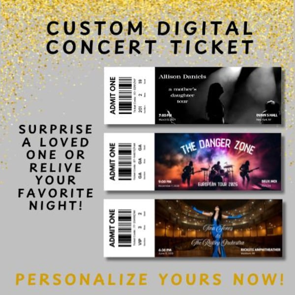 Personalized Ticket Keepsake | Custom Event Gift | Surprise Concert Gift (Digital Download)