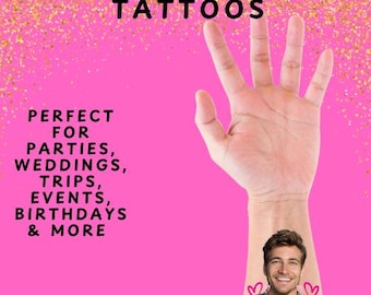 Custom Temporary Tattoos | Personalized Party Favors for Bachelorette, Wedding, Birthday, Event or Brand | Fast Proof & Shipping!