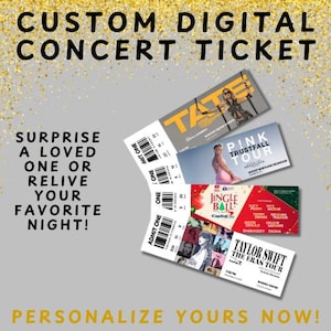 Personalisiertes Konzert Digitales Ticket | Benutzerdefiniertes Ereignis Digitales Ticket | Überraschungs-Konzertgeschenk