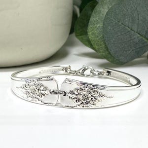 Spoon Bracelet, 1954 MOUNTAIN ROSE, Silverware Bracelet, Flatware Bracelet, Vintage Silver Spoon Bracelet
