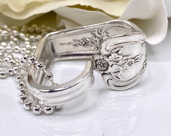 Spoon Heart Necklace, 1951 MAGNOLIA, Silverware Heart Necklace, Floating Heart, Love Necklace, Sweetheart Necklace, Heart Pendant