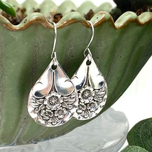 Spoon Earrings, 1950 STARLIGHT, Silverware Earrings, Spoon Jewelry Earrings, Flatware Earrings