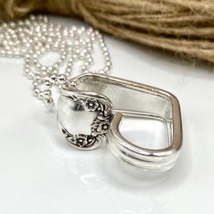 Spoon Heart Necklace, 1952 ELEGANT LADY, Spoon Pendant Necklace, Floating Heart Necklace, Vintage Heart Necklace, Love Necklace, Heart