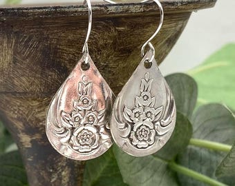 Spoon Earrings, 1951 MAGNOLIA, Silverware Earrings, Flatware Earrings, Spoon Jewelry Earrings