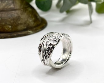 Spoon Ring, 1950 EVENING STAR, Silverware Ring, Spoon Jewelry Ring